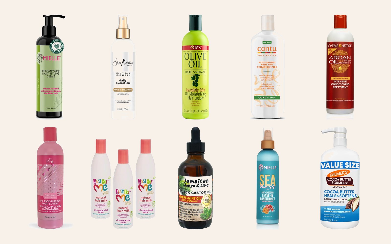 Mielle, SheaMoisture, ORS, Cantu, Creme of Nature, Luster's Pink, Just for Me, Jamaican Mango & Lime and Palmer's hair care, in stock at D and D